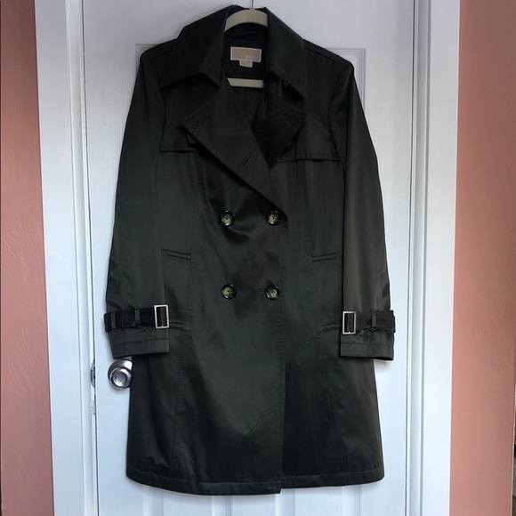 Michael Kors Black Trench Coat Size L - Picture 3 of 9